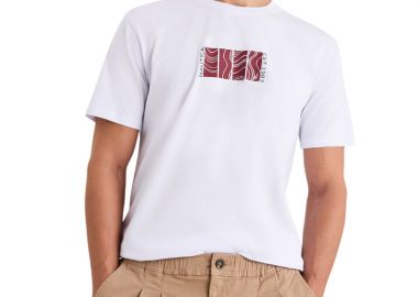 ΑΝΔΡΙΚΟ T-SHIRT NAUTICA ΚΟΝΤΟΜΑΝΙΚΟ ΜΕ ΤΥΠΩΜΑ ΛΕΥΚΟ - NAUTICA - 