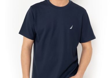 ΑΝΔΡΙΚΟ T-SHIRT NAUTICA ΚΟΝΤΟΜΑΝΙΚΟ ΣΚΟΥΡΟ ΜΠΛΕ - NAUTICA - 