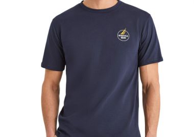 ΑΝΔΡΙΚΟ T-SHIRT NAUTICA ΚΟΝΤΟΜΑΝΙΚΟ ΣΚΟΥΡΟ ΜΠΛΕ - NAUTICA - 