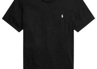 ΑΝΔΡΙΚΟ T-SHIRT POLO RALPH LAUREN CREW ΚΟΝΤΟΜΑΝΙΚΟ ΜΑΥΡΟ - POLO RALPH LAUREN - 