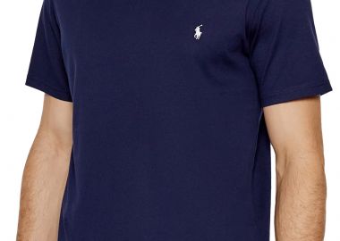 ΑΝΔΡΙΚΟ T-SHIRT POLO RALPH LAUREN CREW ΚΟΝΤΟΜΑΝΙΚΟ ΜΠΛΕ - POLO RALPH LAUREN - 