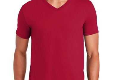 Ανδρικό T-Shirt Softstyle 64V00 Gildan V-Neck Red - Gildan - 