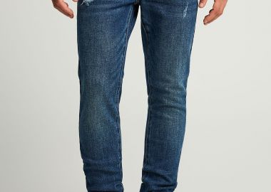 Ανδρικό tapered τζιν με διακριτικά destroyed effects - FUNKY BUDDHA - 