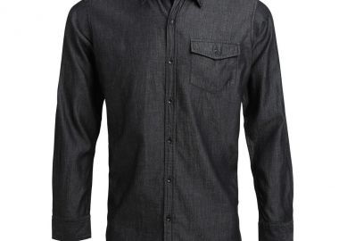 Ανδρικό τζιν μακρυμάνικο πουκάμισο PREMIER PR222 Black Denim -  - 