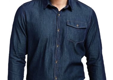 Ανδρικό τζιν μακρυμάνικο πουκάμισο PREMIER PR222 Indigo Denim -  - 