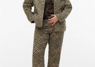 Animal print τζιν παντελόνι wide-leg ψηλόμεσο VERO MODA -  - 