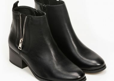 Ankle boots με λάστιχο και φερμουάρ - Μαύρο - Issue - 