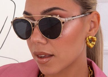 ANNAKEY CARLY WHITE LEO CLIP ON SUNGLASSES - sense-shop - 