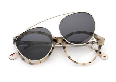 ANNAKEY CARLY WHITE LEO CLIP ON SUNGLASSES - fashionroom - 