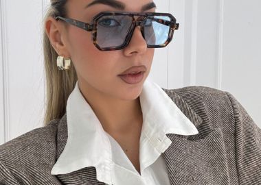 ANNAKEY DENI LEOPARD BLUE SUNGLASSES - fashionroom - 