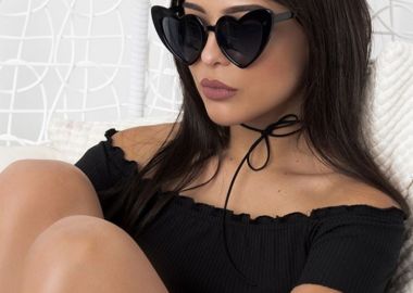 ANNAKEY HEART BLACK SUNGLASSES - sense-shop - 