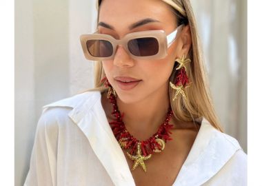 ANNAKEY PALM NUDE SUNGLASSES - fashionroom - 