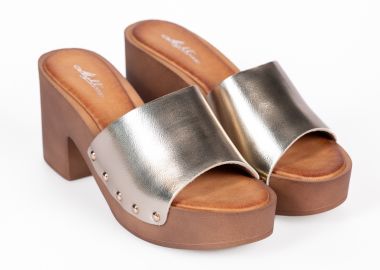Ανοιχτά clogs με φάσα - Χρυσό - Issue - 