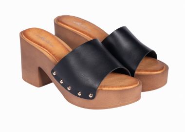 Ανοιχτά clogs με φάσα - Μαύρο - Issue - 