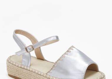 Ανοιχτές εσπαντρίγιες δίσολες με μπαρέτα - Ασημί - Issue - 