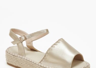 Ανοιχτές εσπαντρίγιες δίσολες με μπαρέτα - Χρυσό - Issue - 