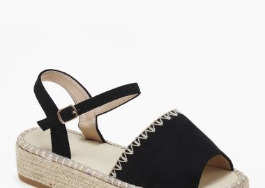 Ανοιχτές εσπαντρίγιες δίσολες με μπαρέτα - Μαύρο - Issue - 