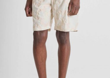 Antony Morato ανδρική βερμούδα με ελαστική μέση και floral pattern Regular Fit - SH00232FA440070 Εκρού - ANTONY MORATO - 
