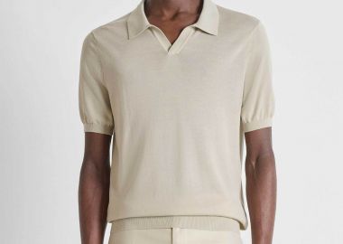 Antony Morato ανδρική μπλούζα πόλο με μετάξι Slim Fit - SW01608YA200091 Μπεζ - ANTONY MORATO - 