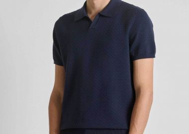 Antony Morato ανδρική μπλούζα πόλο textured Regular Fit - SW01601YA100071 Μπλε Σκούρο - ANTONY MORATO - 