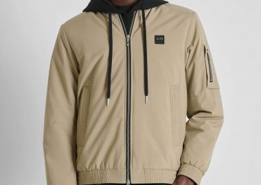Antony Morato ανδρικό bomber jacket με logo patch Regular Fit - CO00972600309 Μπεζ - ANTONY MORATO - 