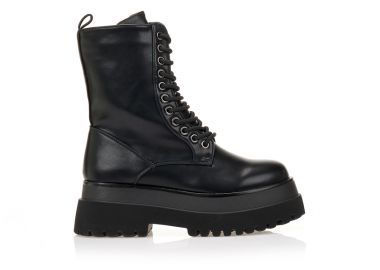 Αρβυλάκια δίπατα με τρακτερωτή σόλα ΜΑΥΡΟ - Tsoukalas - 