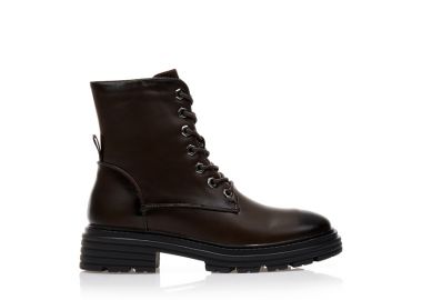 Αρβυλάκια καφέ δερματίνη με κορδόνια και φερμουάρ ΚΑΦΕ - Tsoukalas - 