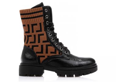 Αρβυλάκια κάμελ δερματίνη και υφασμάτινα με πλεκτό σχέδιο ΚΑΜΕΛ - Tsoukalas - 