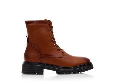 Αρβυλάκια κάμελ δερματίνη με κορδόνια και φερμουάρ ΚΑΜΕΛ - Tsoukalas - 