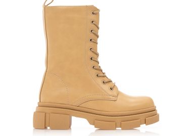 Αρβυλάκια κάμελ δερματίνη με κορδόνια και φερμουάρ ΚΑΜΕΛ - Tsoukalas - 