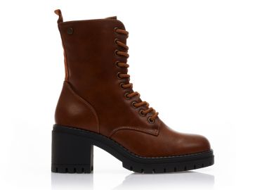 Αρβυλάκια κάμελ δερματίνη με κορδόνια και φερμουάρ ΚΑΜΕΛ - Tsoukalas - 