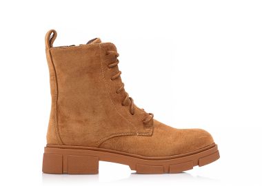 Αρβυλάκια κάμελ σουέτ με κορδόνια και φερμουάρ ΚΑΜΕΛ - Tsoukalas - 