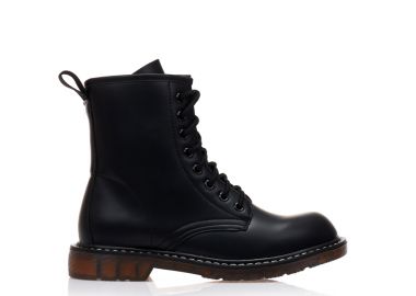 Αρβυλάκια μαύρα δερματίνη δετά με κορδόνια ΜΑΥΡΟ - Tsoukalas - 