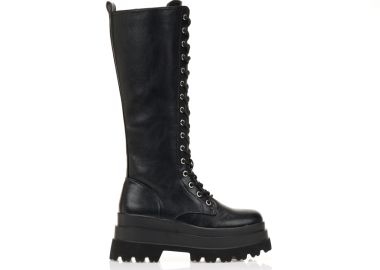 Αρβυλάκια μαύρα δερματίνη δίπατα ΜΑΥΡΟ - Tsoukalas - 