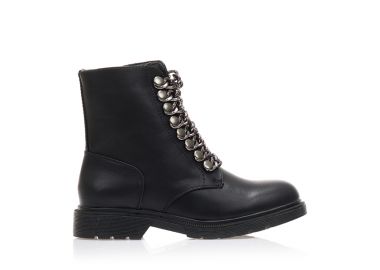 Αρβυλάκια μαύρα δερματίνη με αλυσίδες και φερμουάρ ΜΑΥΡΟ - Tsoukalas - 