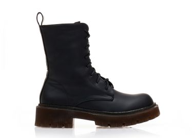 Αρβυλάκια μαύρα δερματίνη με ιδιαίτερη σόλα ΜΑΥΡΟ - Tsoukalas - 