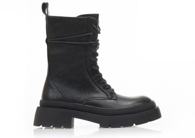 Αρβυλάκια μαύρα δερματίνη με κορδόνια ΜΑΥΡΟ - Tsoukalas - 