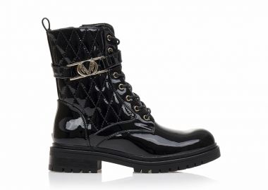 Αρβυλάκια μαύρα λουστρίνι με καπιτονέ σχέδιο ΜΑΥΡΟ - Tsoukalas - 