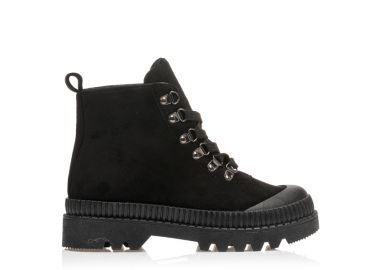 Αρβυλάκια μαύρα σούετ με κορδόνια ΜΑΥΡΟ - Tsoukalas - 