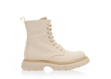 Αρβυλάκια μπεζ δερματίνη αδιάβροχα με κορδόνια και φερμουάρ ΜΠΕΖ - Tsoukalas - 