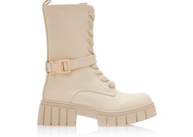 Αρβυλάκια μπεζ δερματίνη με διακοσμητικό λουράκι ΜΠΕΖ - Tsoukalas - 