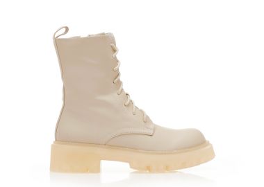 Αρβυλάκια μπεζ δερματίνη με ιδιαίτερη σόλα ΜΠΕΖ - Tsoukalas - 