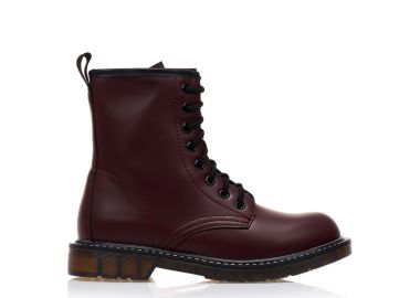 Αρβυλάκια μπορντό δερματίνη δετά με κορδόνια ΜΠΟΡΝΤΟ - Tsoukalas - 