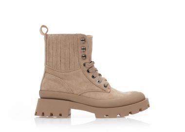 Αρβυλάκια πούρο σουέτ με σχέδιο από ραφές και κορδόνια ΠΟΥΡΟ - Tsoukalas - 