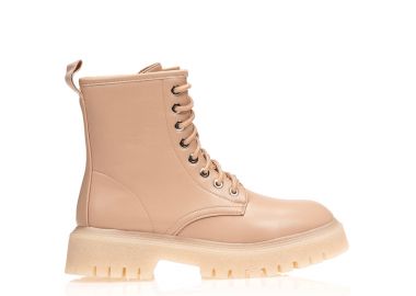 Αρβυλάκια ροζ δερματίνη με κορδόνια και φερμουάρ ΡΟΖ - Tsoukalas - 