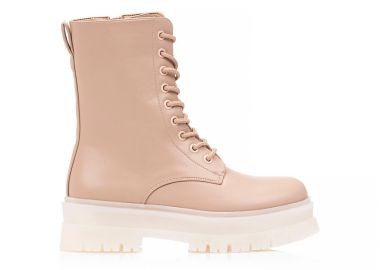 Αρβυλάκια ροζ δερματίνη με κορδόνια και φερμουάρ ΡΟΖ - Tsoukalas - 