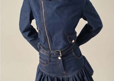 AREA γυναικείο τζιν τζάκετ με ζώνη - SOU - 