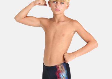ARENA BOY'S PARROT PRINT SWIM SHORT ΜΑΥΡΟ - ARENA - 