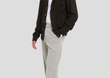 ARMA Ανδρικό Καφέ Brown Leather Suede Jacket - ARMA - 