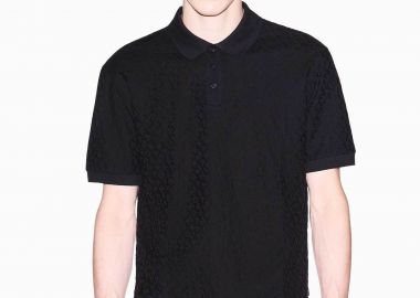 Armani Exchange ανδρική κοντομάνικη μπλούζα πόλο με jacquard pattern Regular Fit - XM002346AF10337 Μαύρο - ARMANI EXCHANGE - 